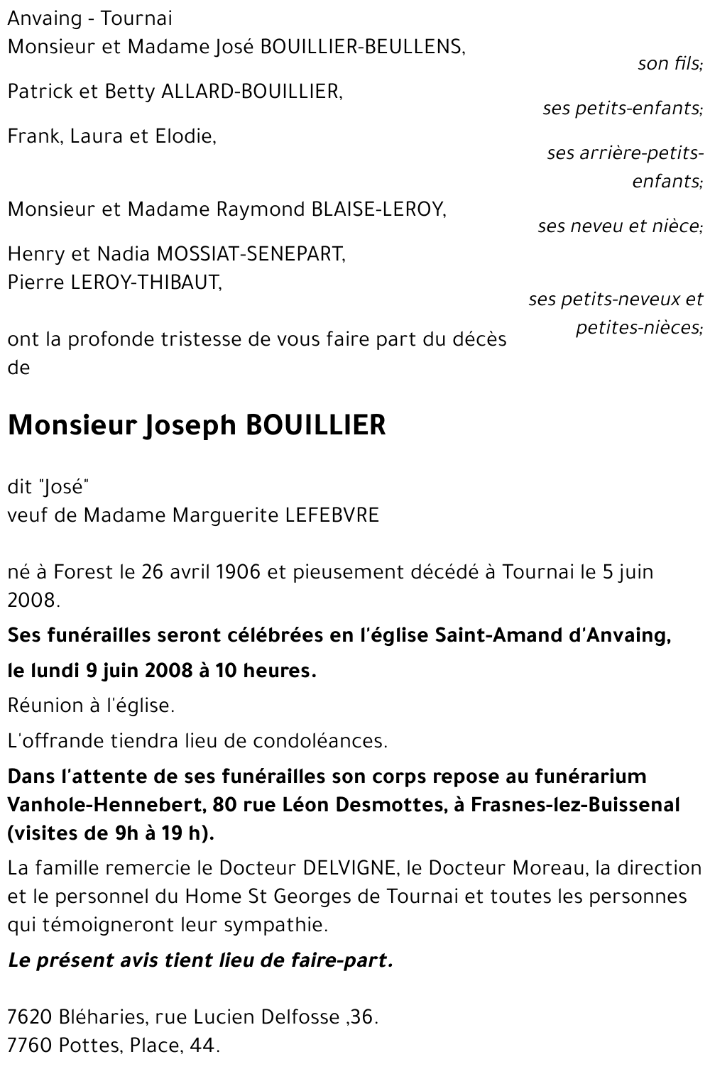 Joseph BOUILLIER