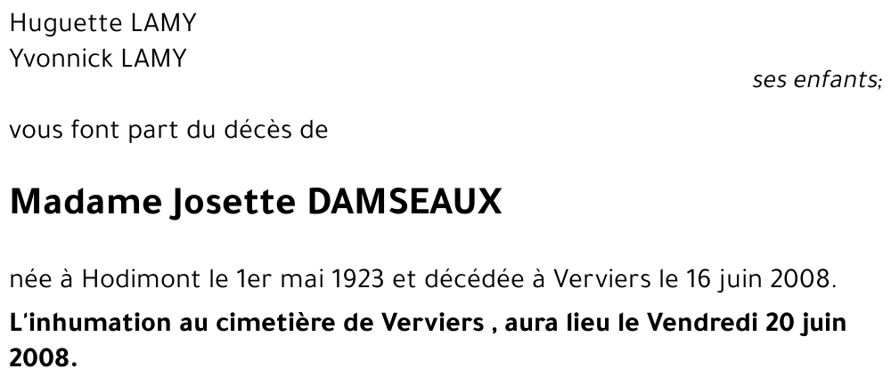 Josette DAMSEAUX