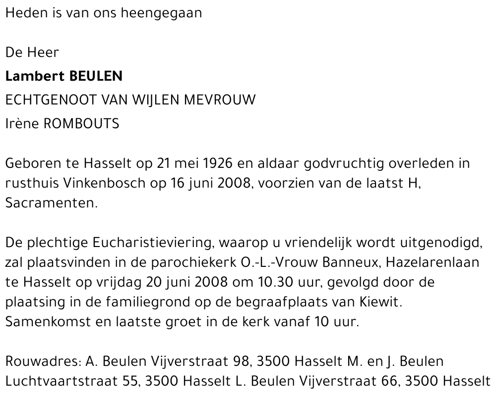Lambert BEULEN