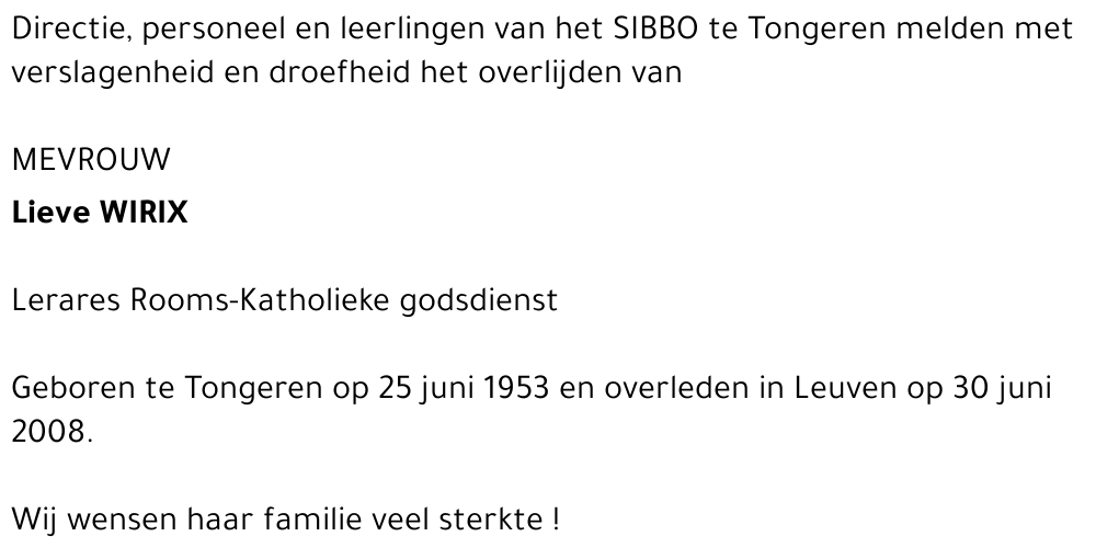 Lieve WIRIX