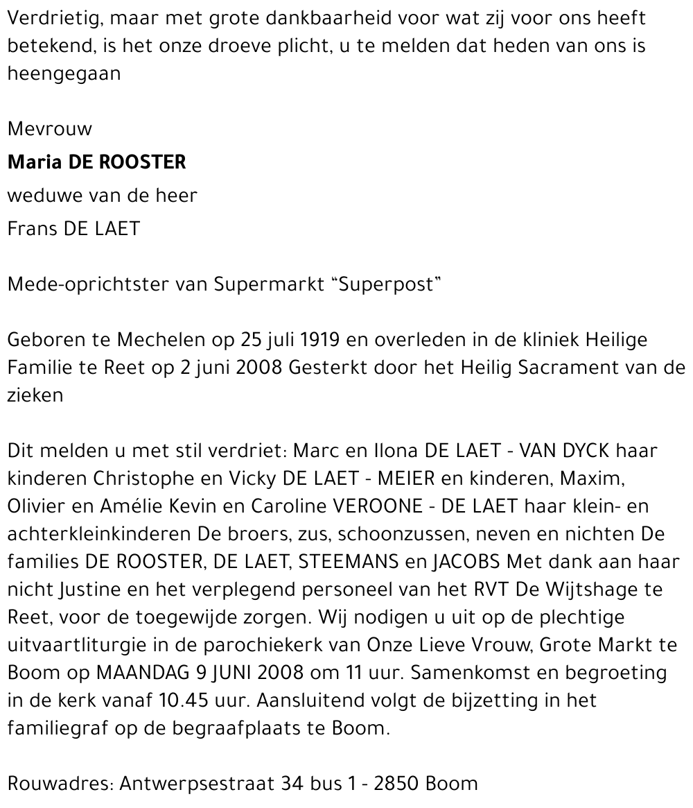 Maria De Rooster
