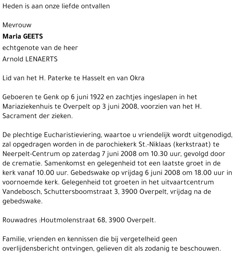 Maria Geets