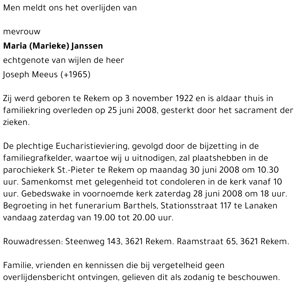 Maria (Marieke) Janssen