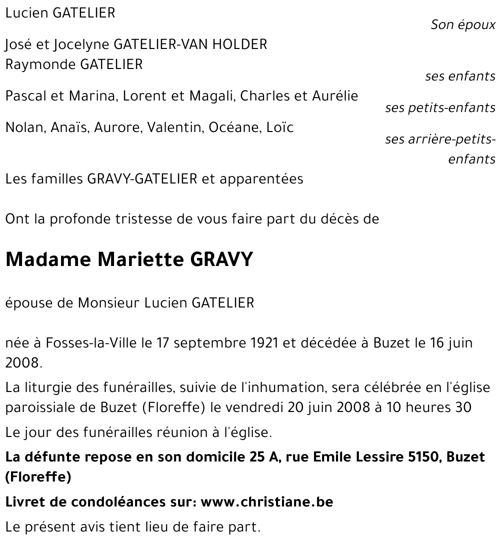 Mariette GRAVY