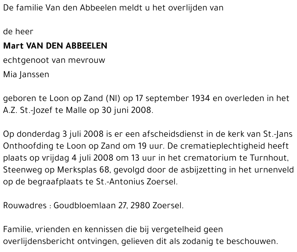 Mart Van den Abbeelen