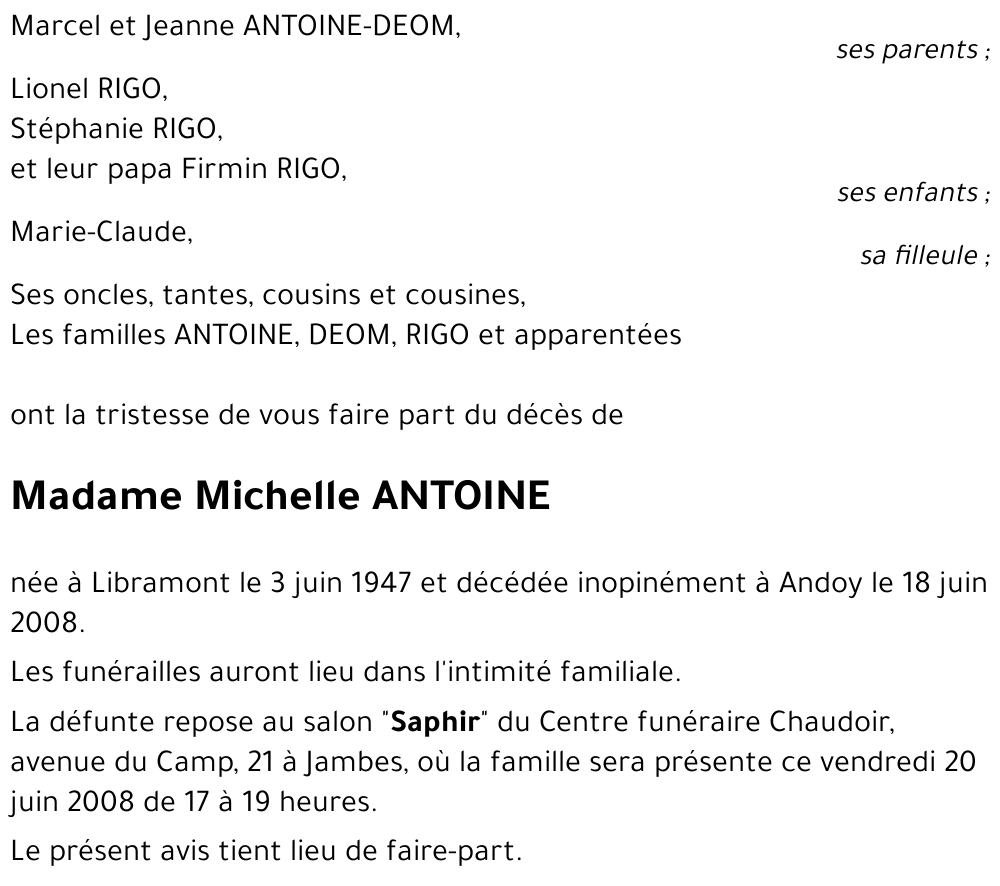 Michelle ANTOINE