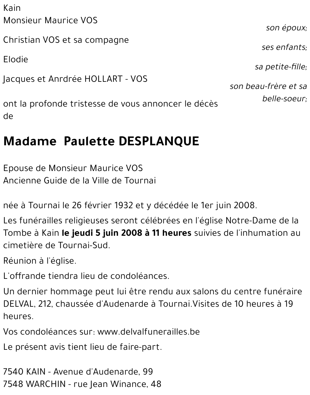 Paulette DESPLANQUE