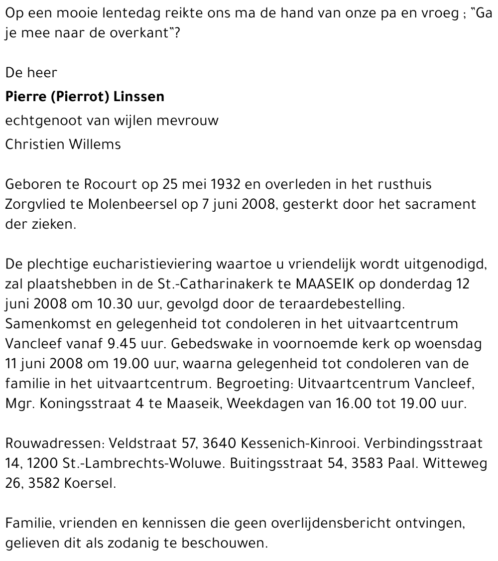 Pierre (Pierrot) Linssen