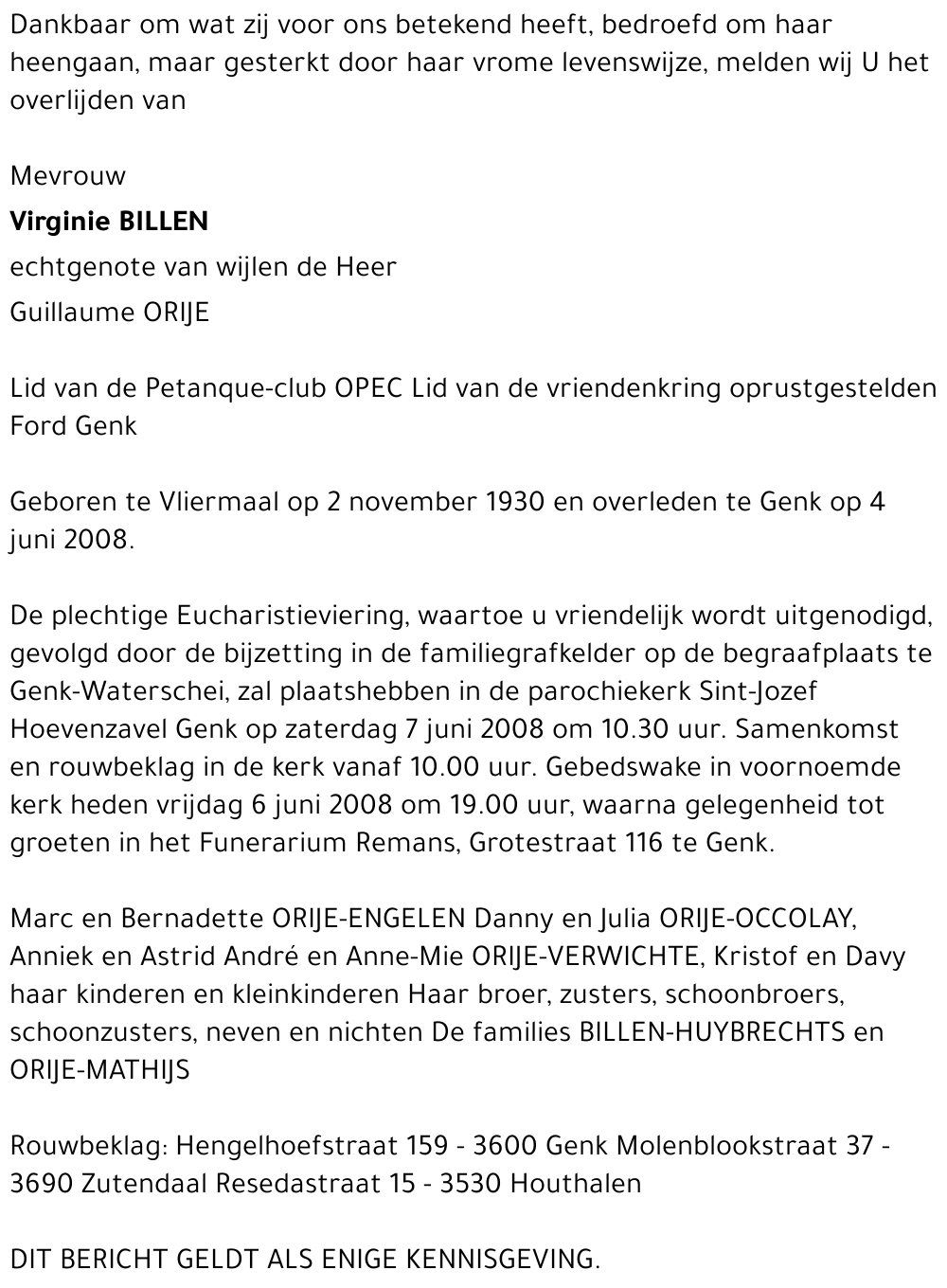 Virginie BILLEN