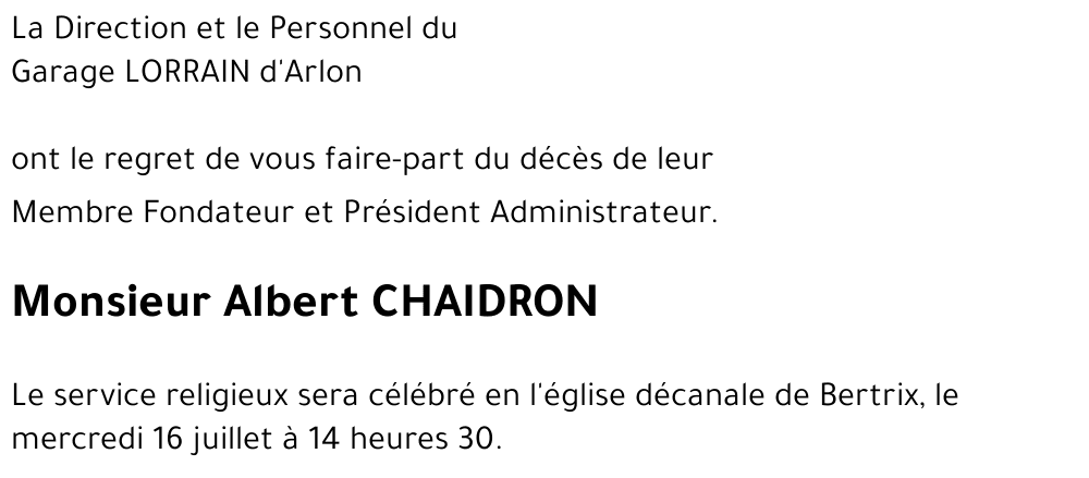Albert CHAIDRON