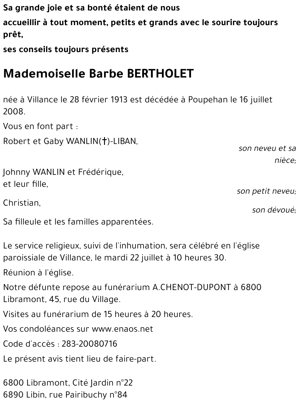 Barbe BERTHOLET