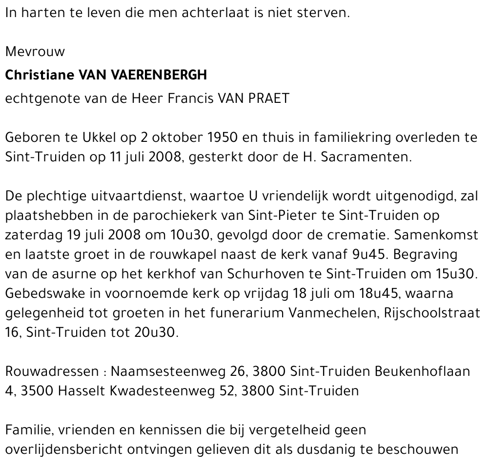 Christiane Van Vaerenbergh