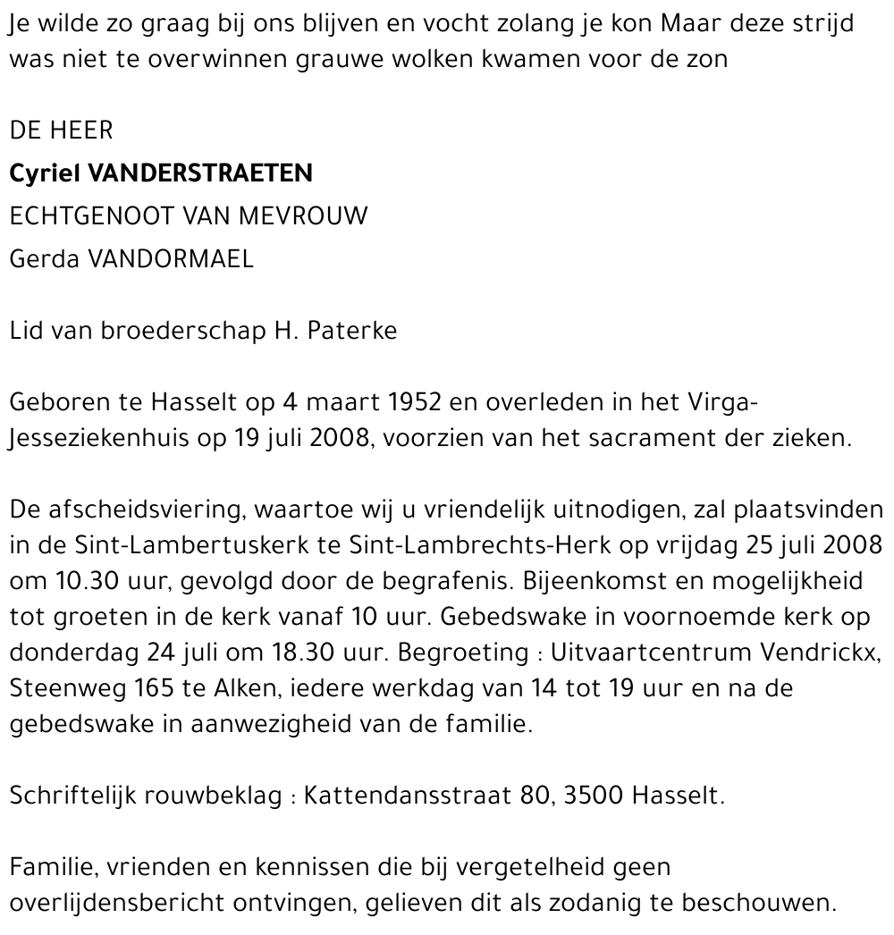 Cyriel Vanderstraeten