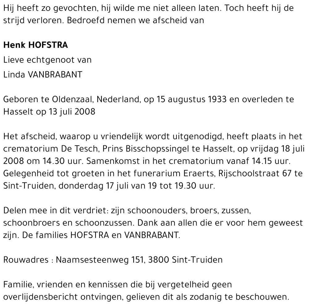 Henk HOFSTRA