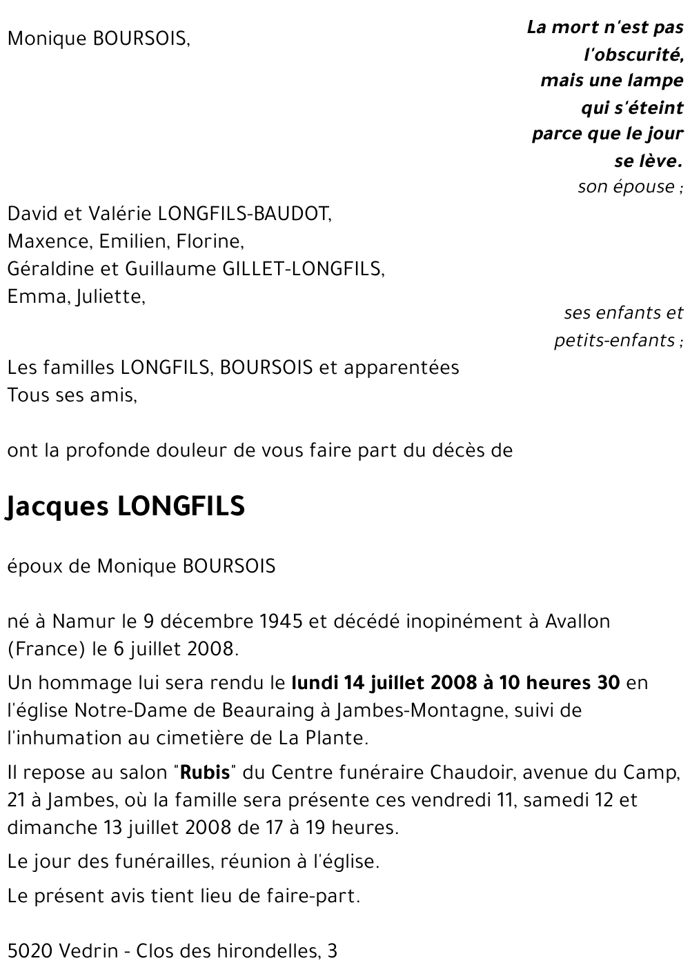 Jacques LONGFILS