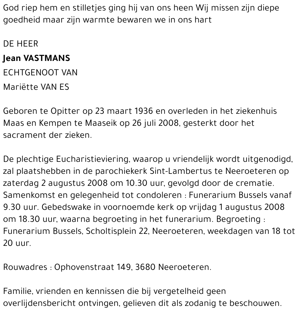 Jean Vastmans