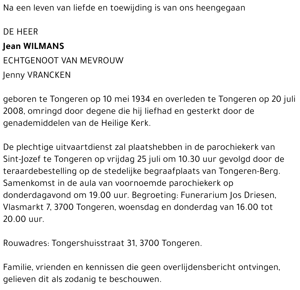 Jean WILMANS