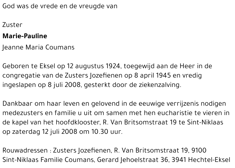 Jeanne Maria Coumans