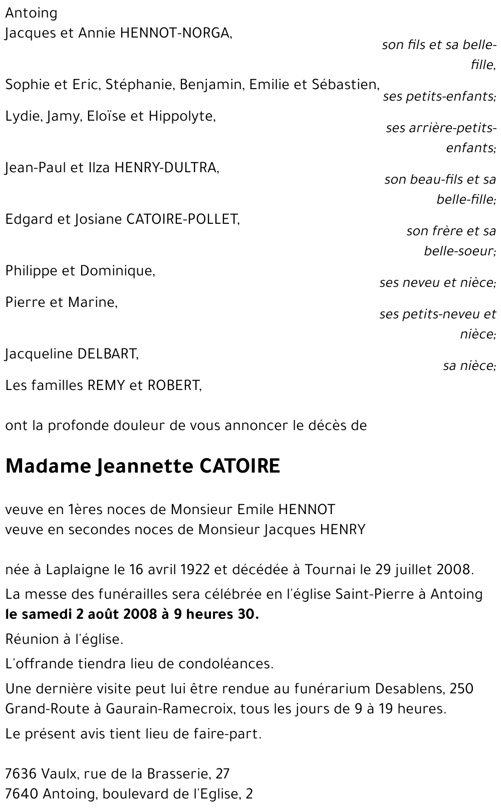 Jeannette CATOIRE