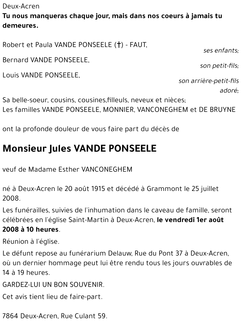 Jules VANDE PONSEELE