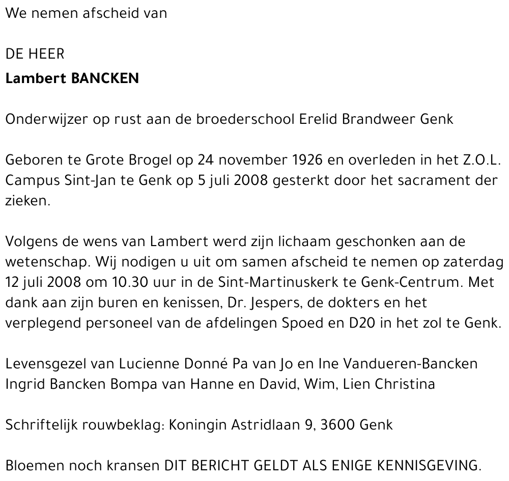 Lambert BANCKEN