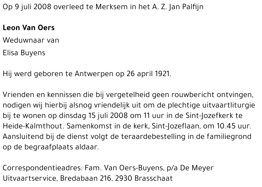 Leon Van Oers