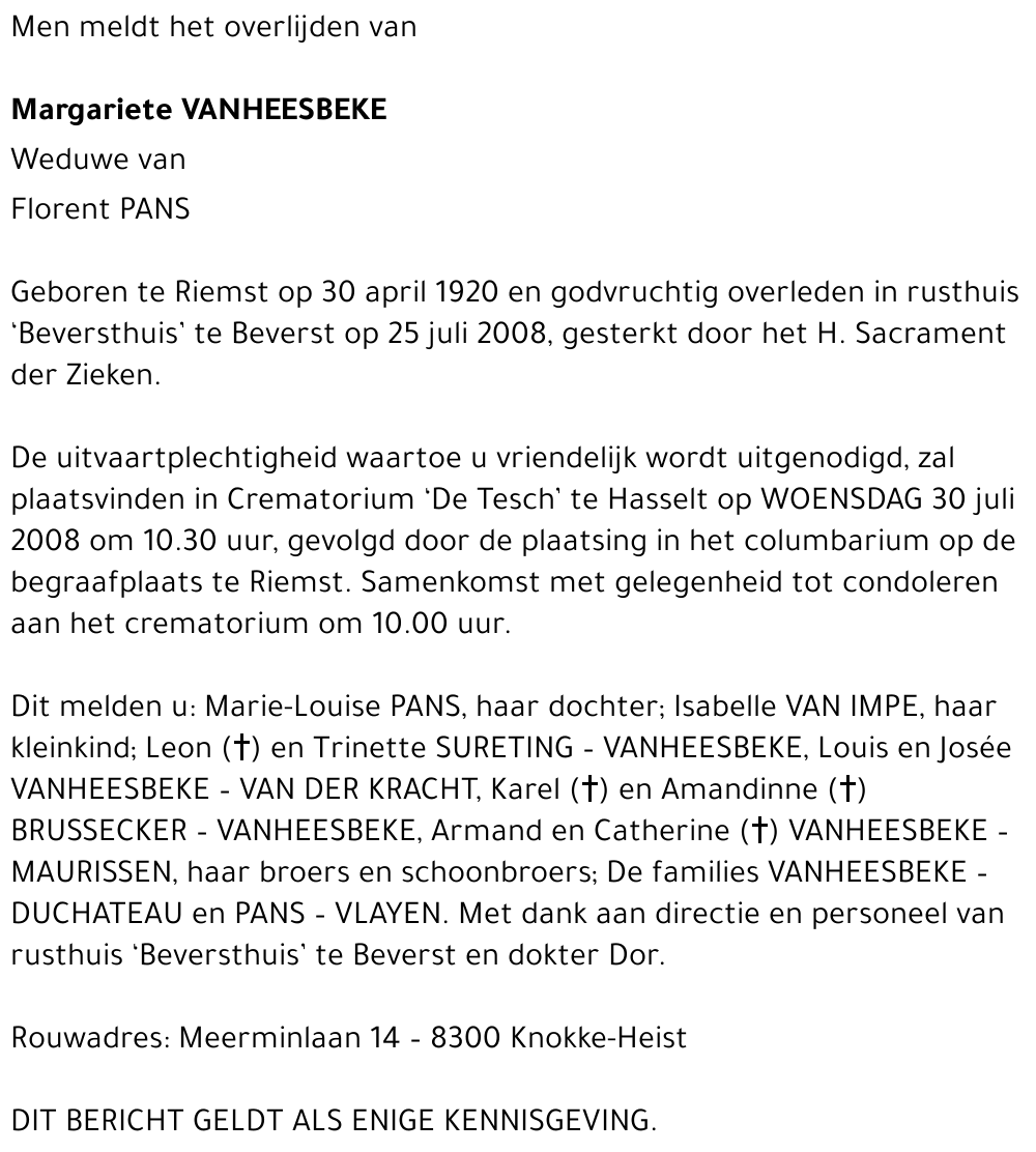 Margarite Vanheesbeke