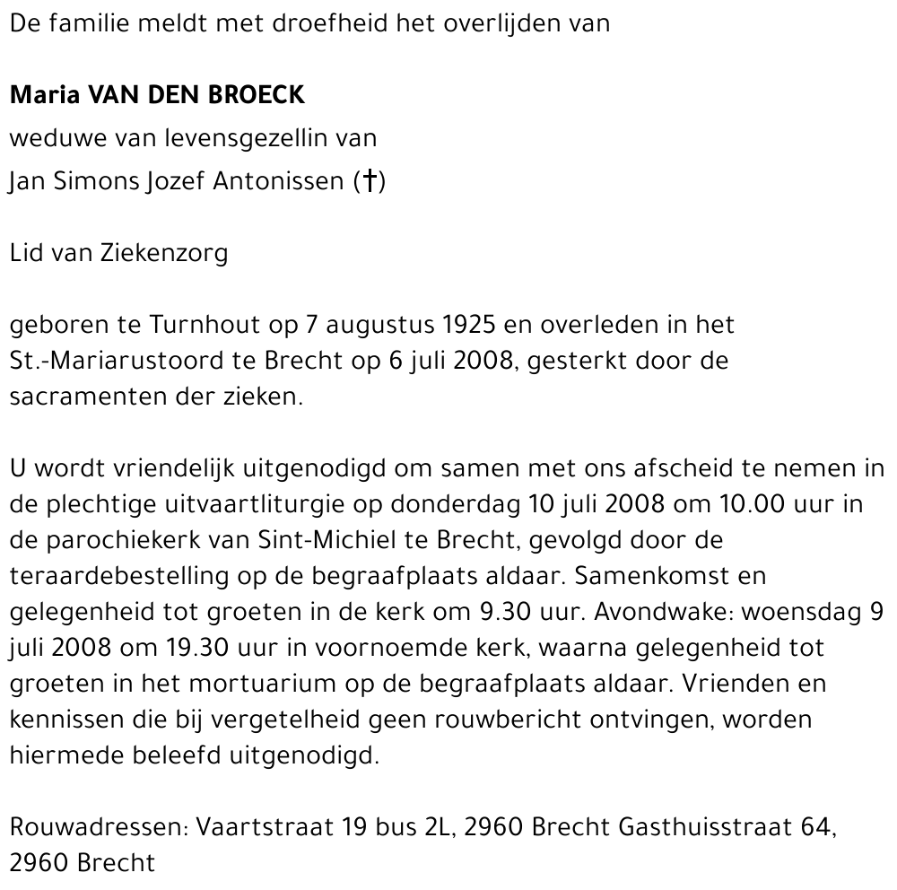 Maria Van den Broeck