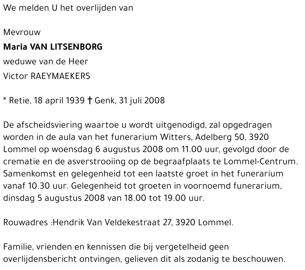 Maria Van Litsenborg