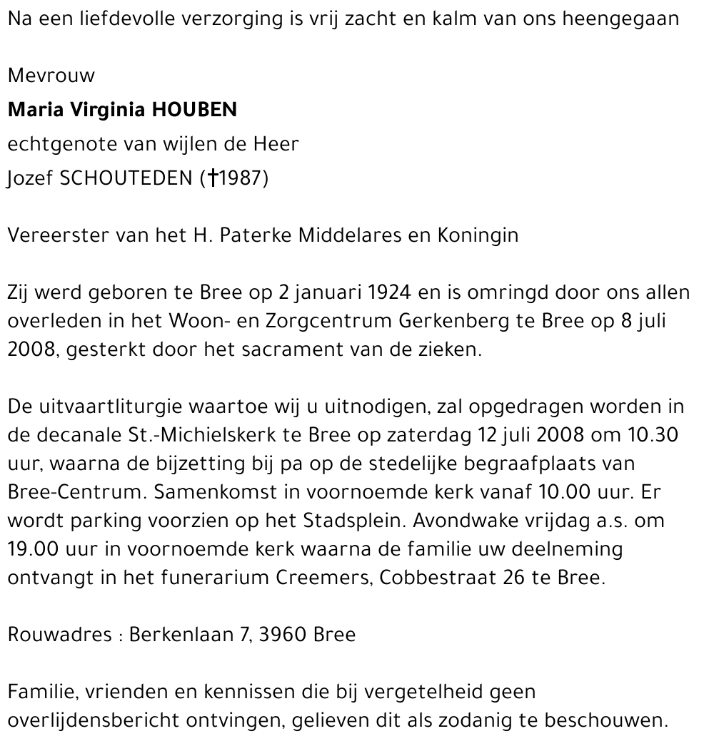 Maria Virginia Houben