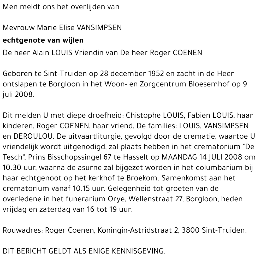 Marie Elise Vansimpsen