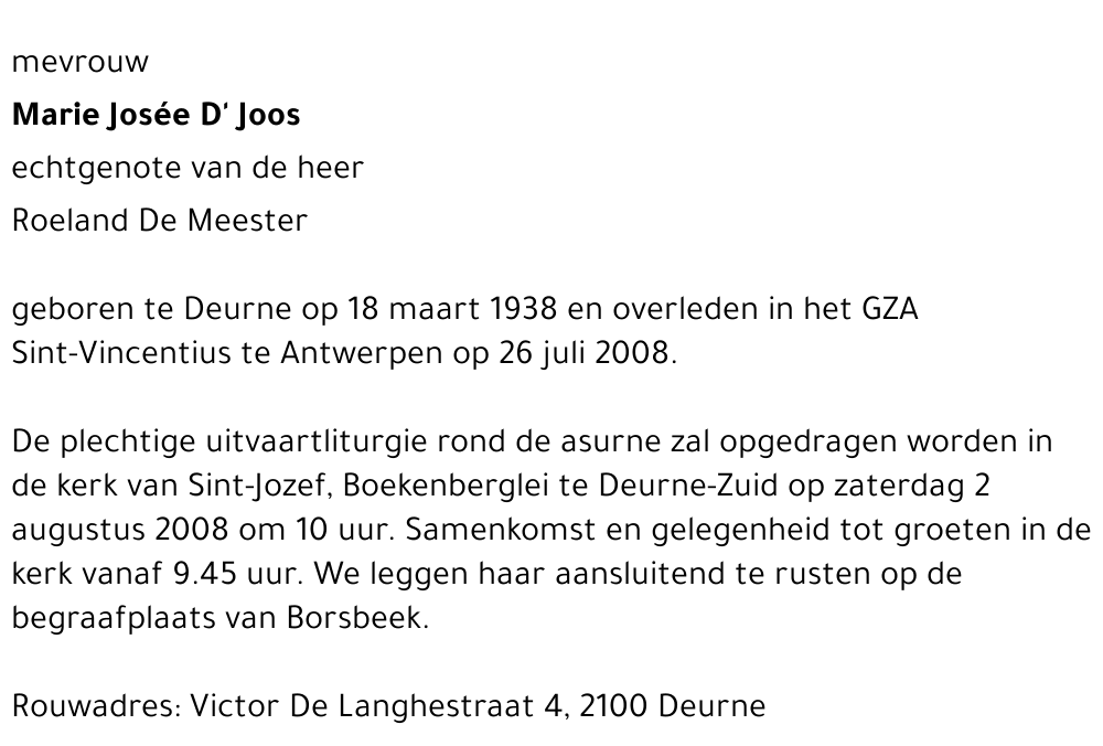 Marie Josée D'Joos