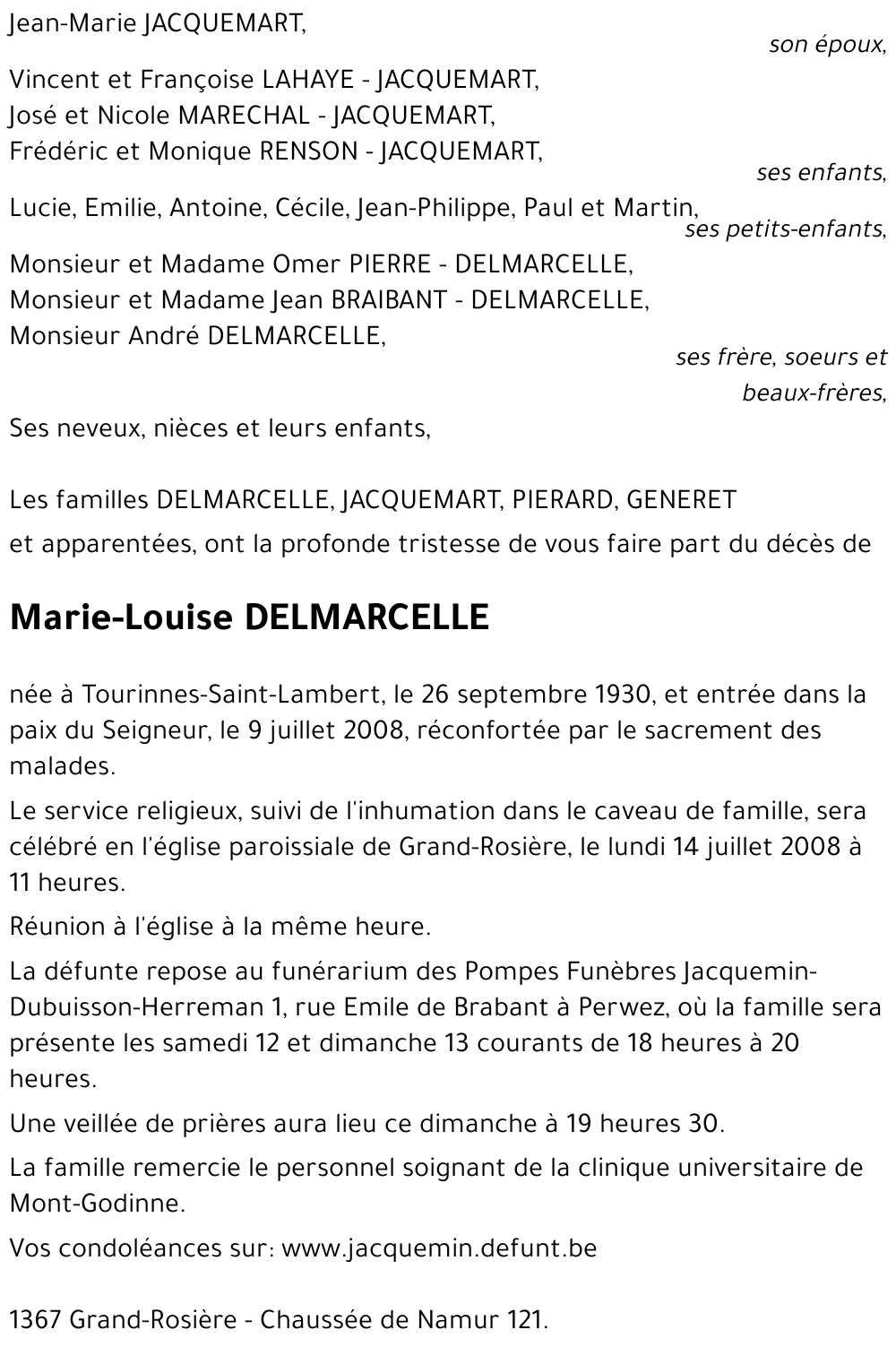 Marie-Louise DELMARCELLE