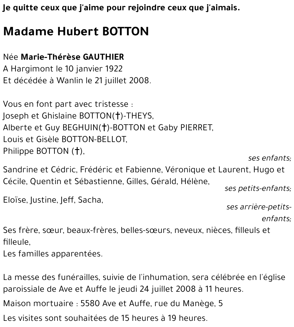 Marie-Thérèse GAUTHIER