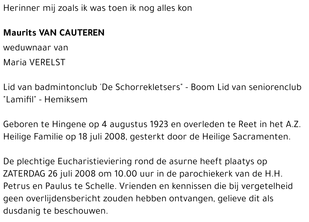 Maurits VAN CAUTEREN