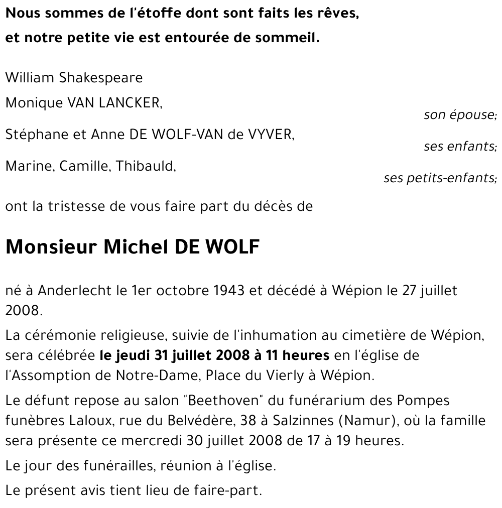 Michel DE WOLF