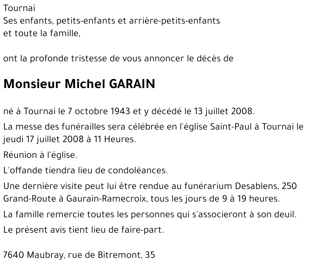 Michel GARAIN