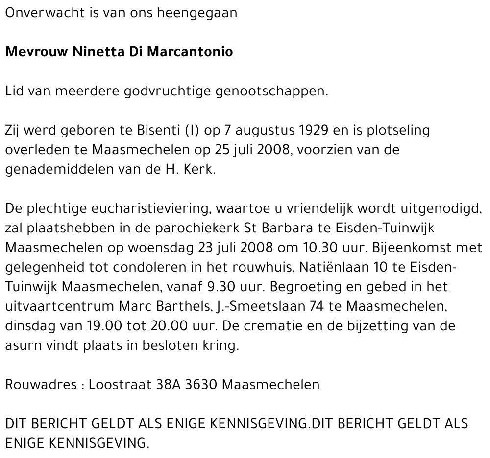 Ninetta Di Marcantonio