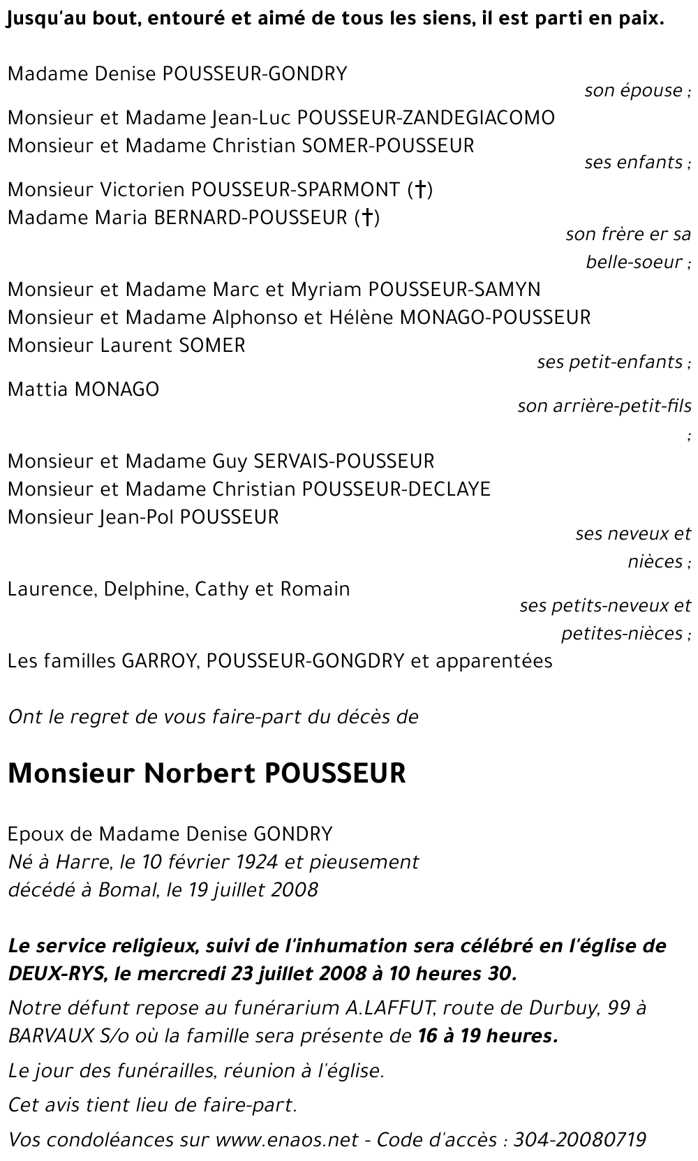 Norbert POUSSEUR