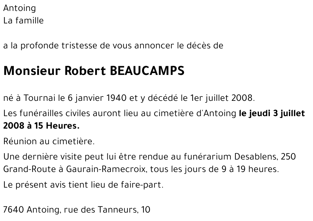 Robert BEAUCAMPS