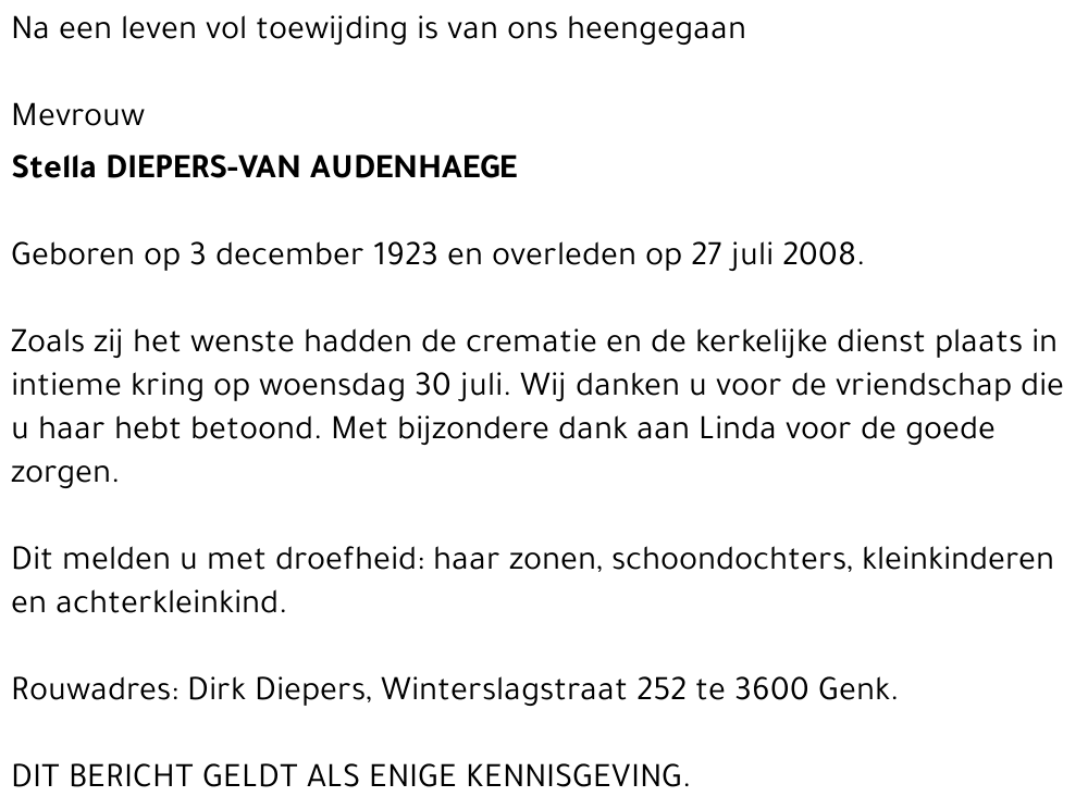 Stella VAN AUDENHAEGE