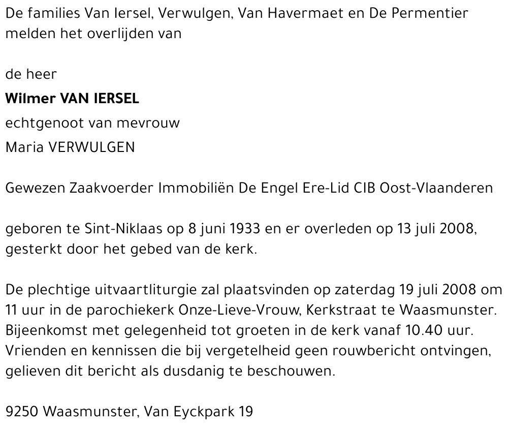 Wilmer Van Iersel