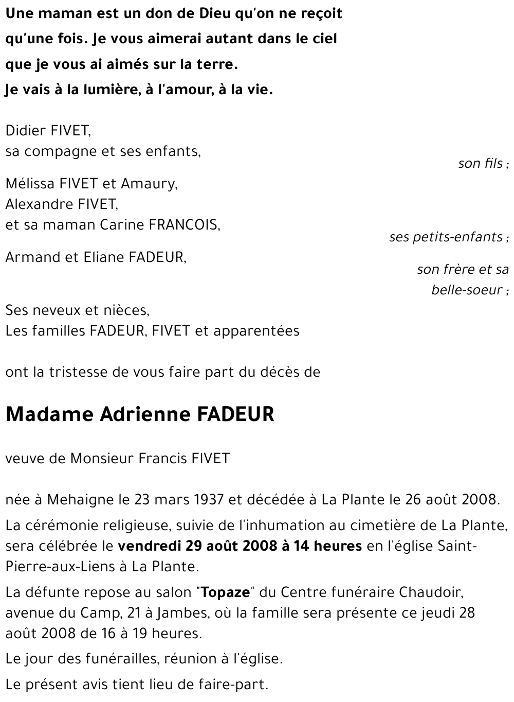 Adrienne FADEUR
