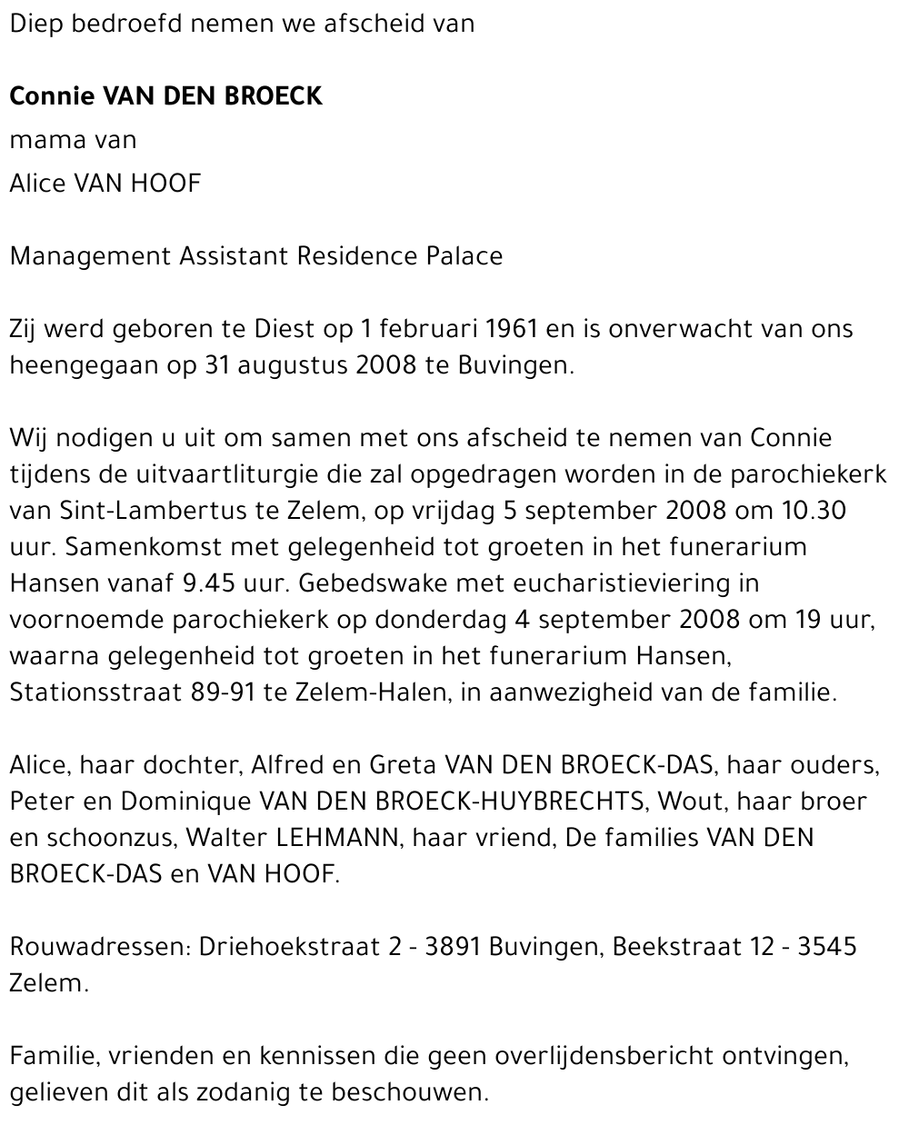 Connie VAN DEN BROECK