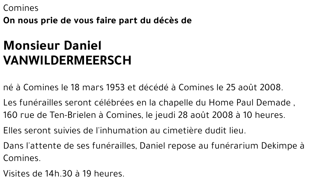 Daniel VANWILDERMEERSCH