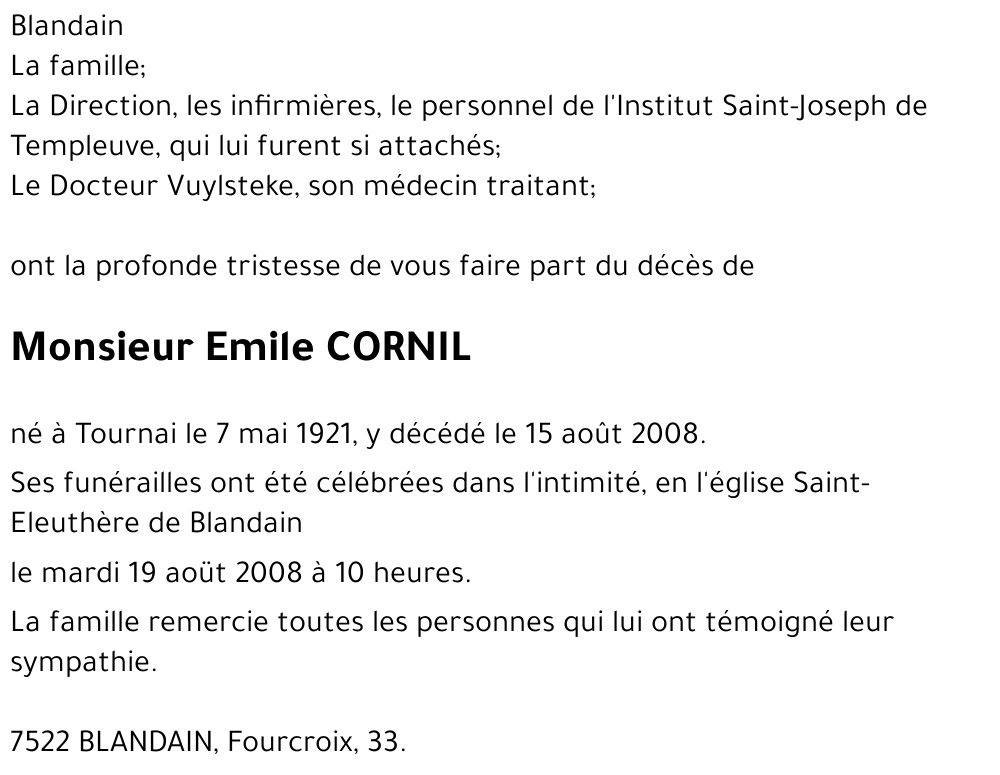 Emile CORNIL