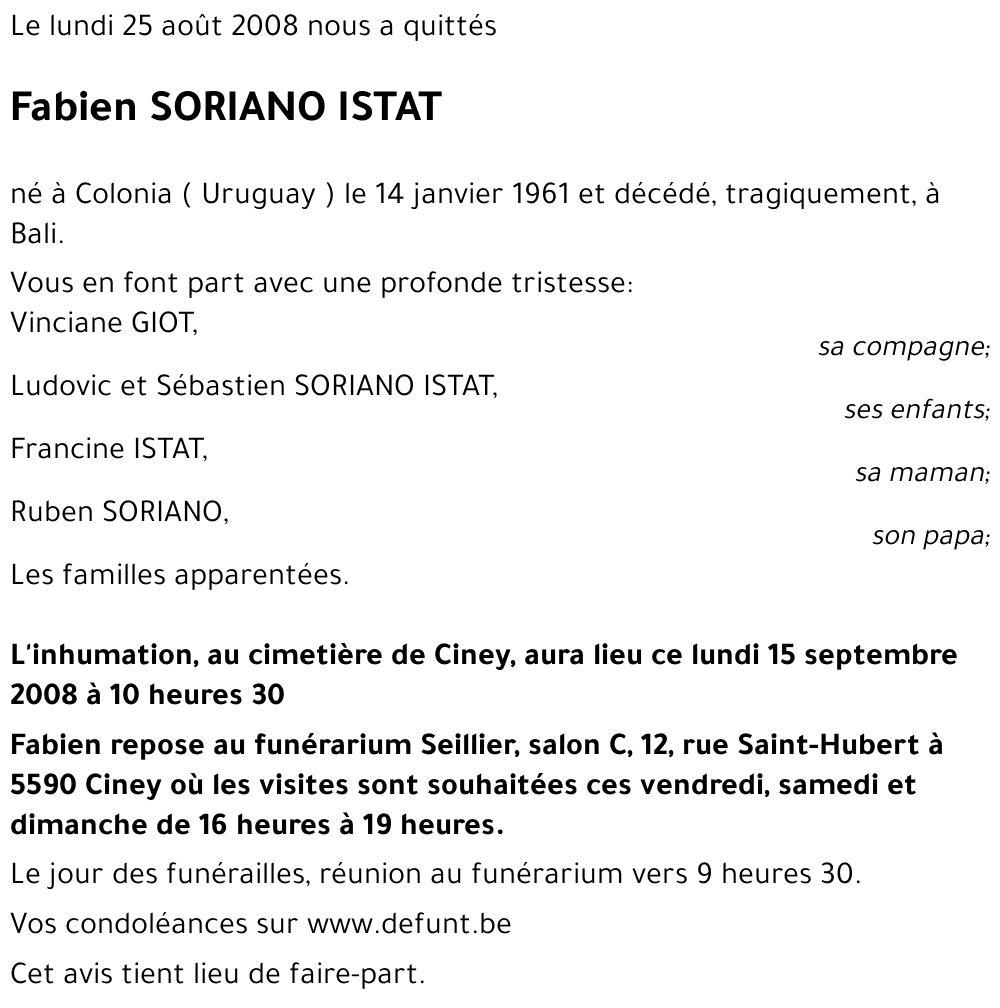 Fabien SORIANO ISTAT