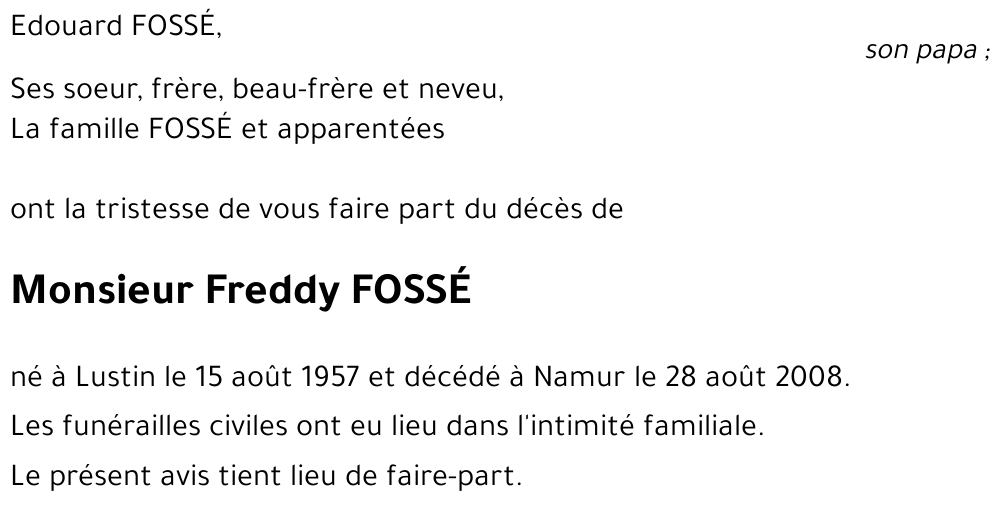 Freddy FOSSÉ