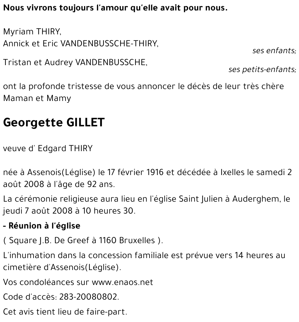 Georgette GILLET