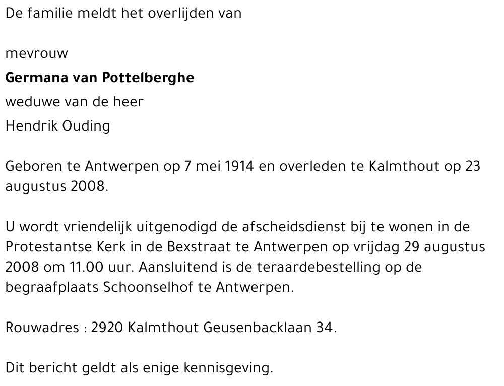 Germana van Pottelberghe